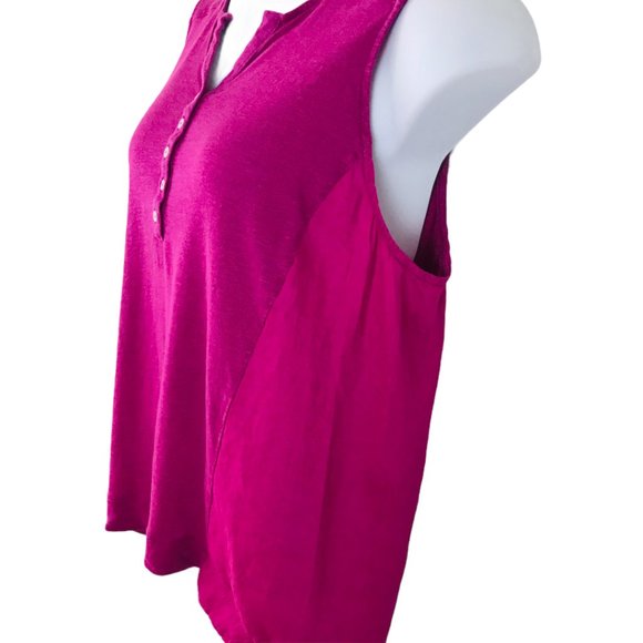 J. JILL Women's Pink Love Linen Mixed Media Top - Picture 2 of 6